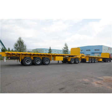 Container transport flat double trailer